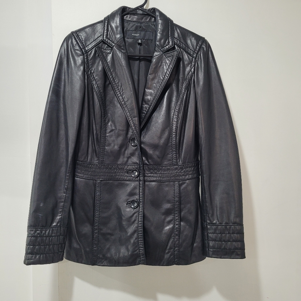 Avanti Black Genuine Leather Women’s Jacket S